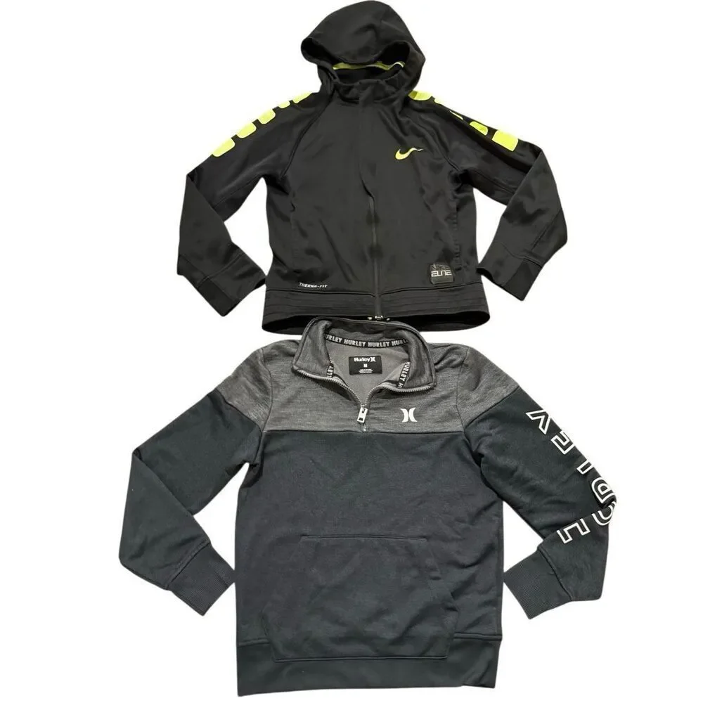 Nike and Hurley boys athletic pullover sweater bundle M
